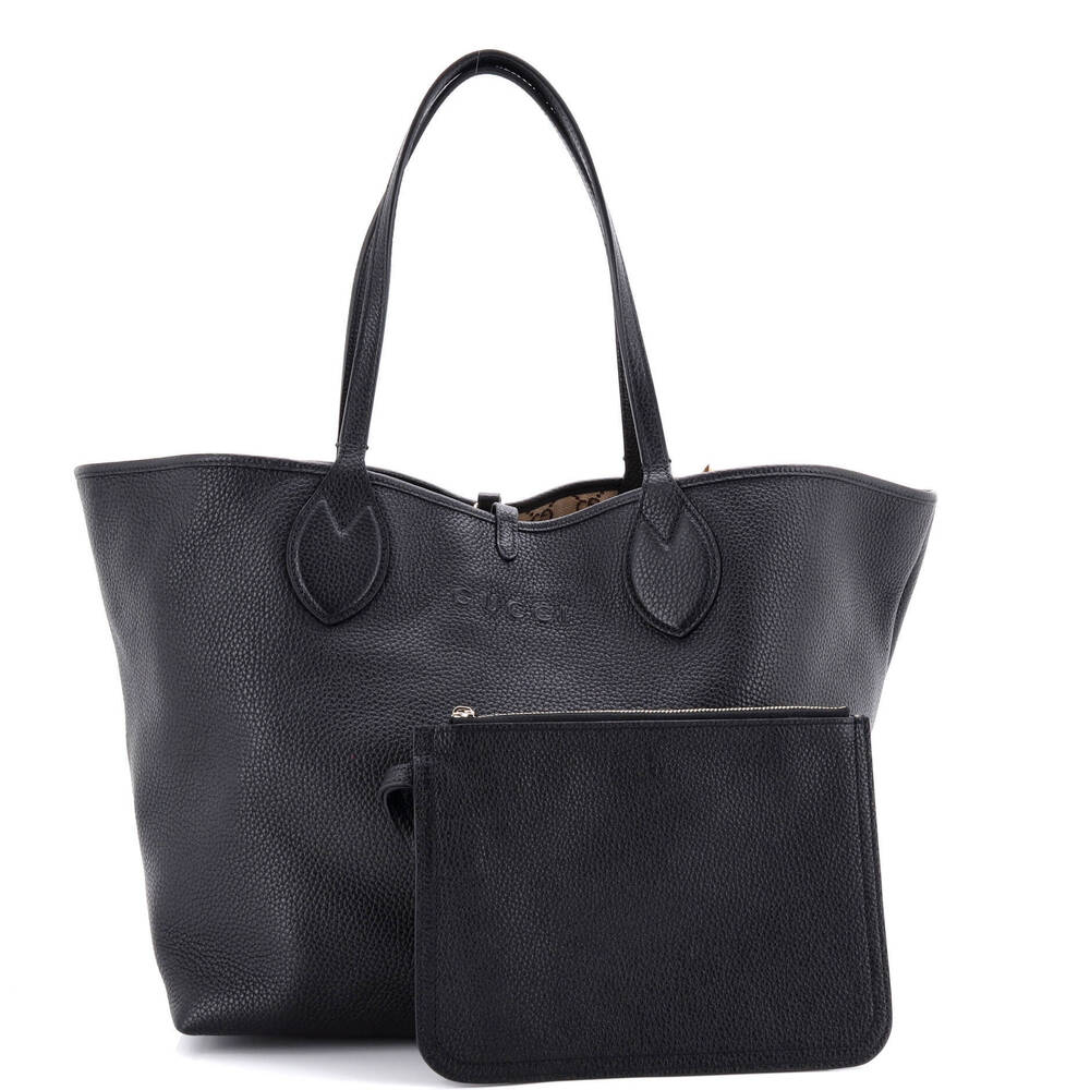 Gucci Large Reversible Totissima Shopping Tote Leather and GG Canvas - Picture 2 of 7